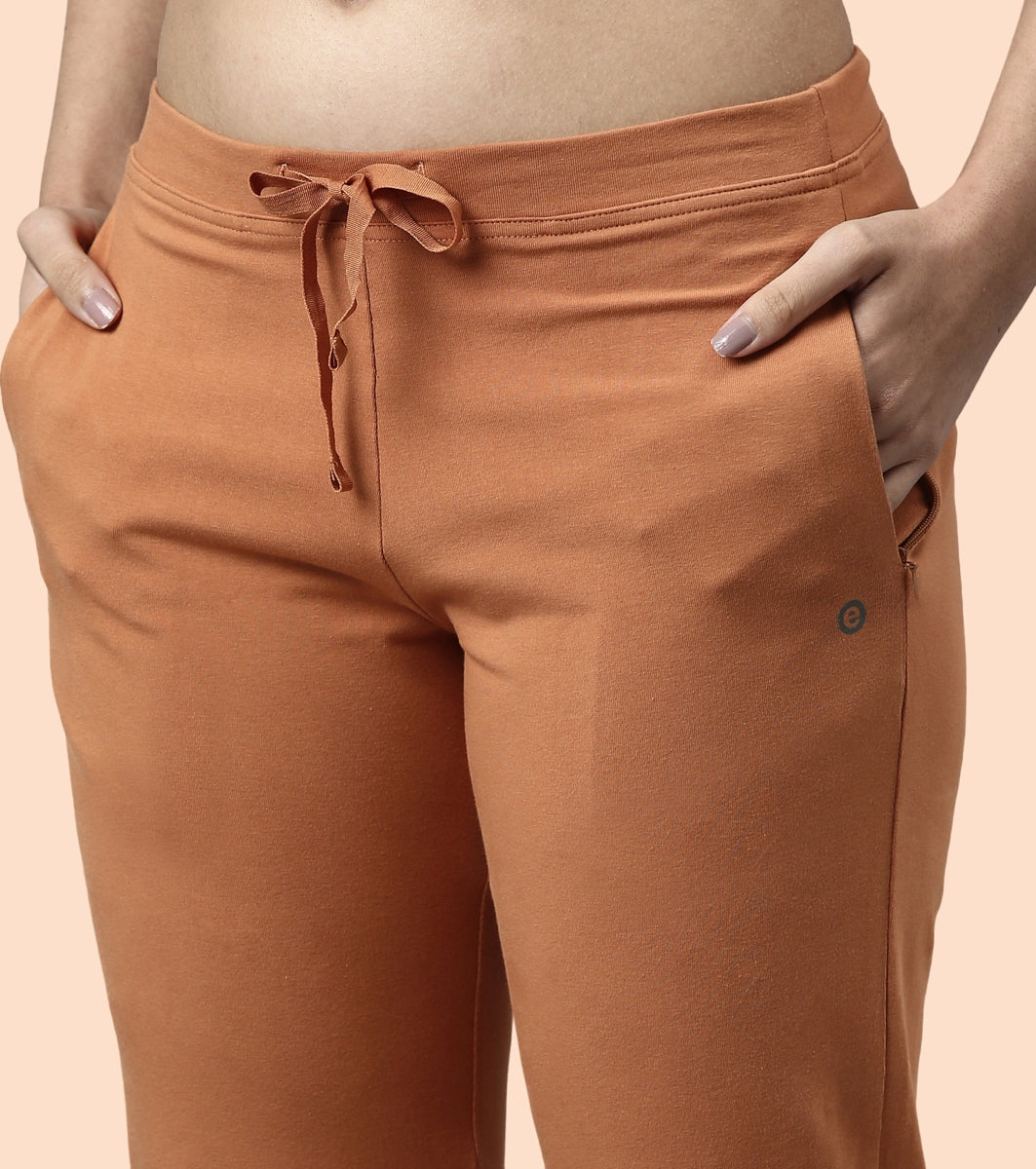 Lounge Pants | Basic Straight Leg Pants With Adjustable Drawstring And Zipper Pockets