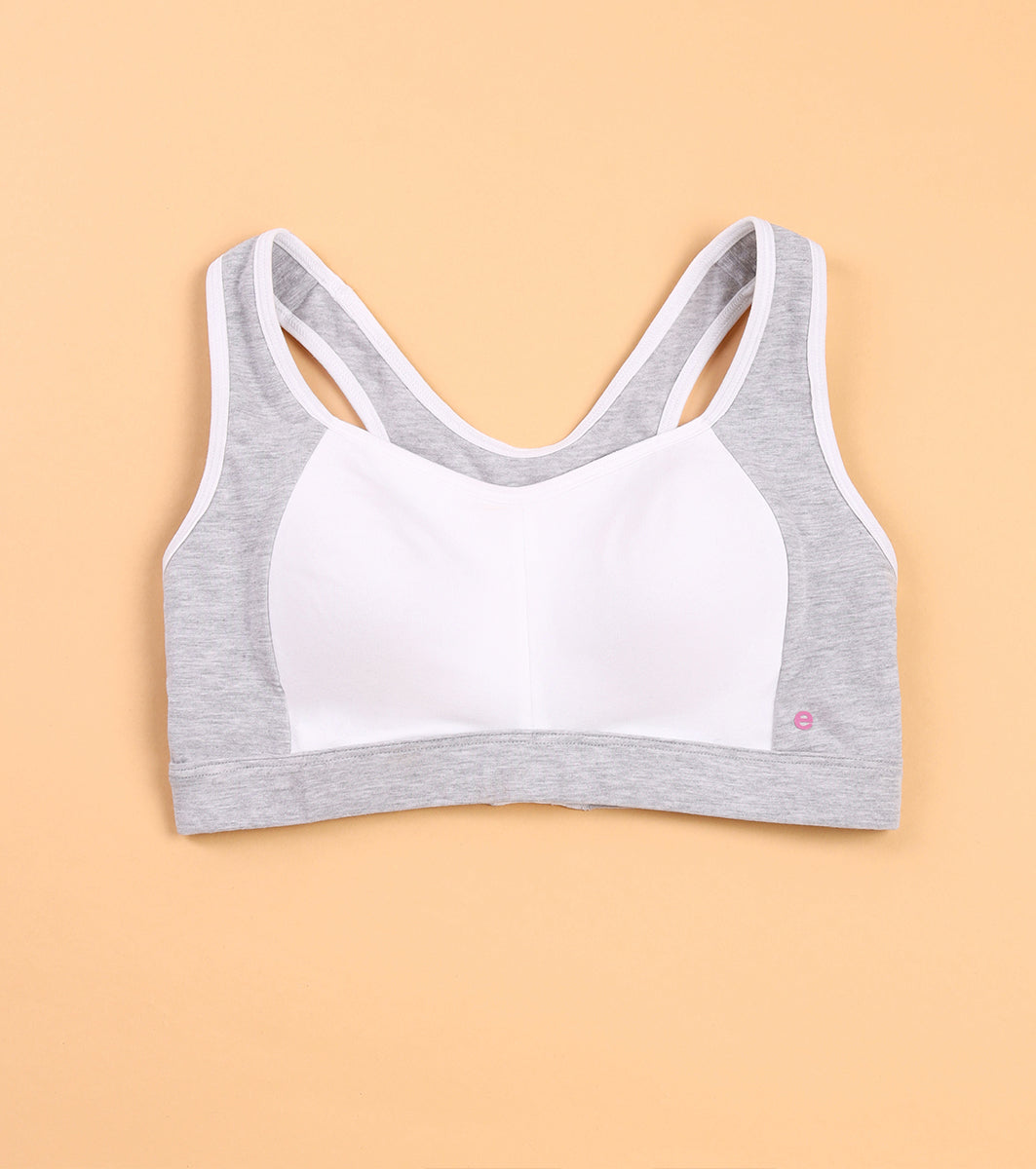 Enamor SB38 Medium Impact Cotton Sports Bra, Padded, Wire-Free, Full Coverage for Comfort