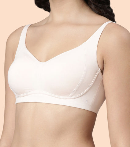 Enamor BambooBliss A077 Ultimate Softness Innovation Bamboo Cotton Full Support T-shirt Bra for Women- High Coverage, Padded and Wirefree