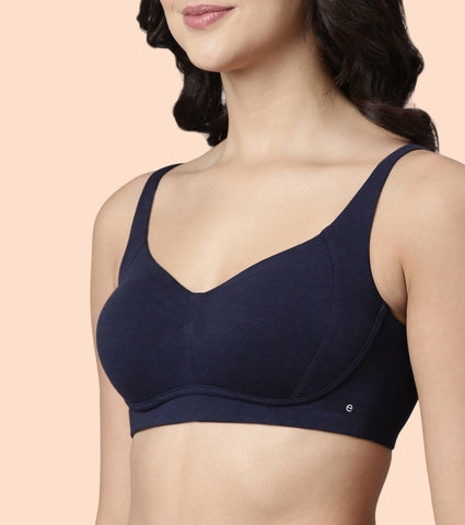 Enamor BambooBliss A077 Ultimate Softness Innovation Bamboo Cotton Full Support T-shirt Bra for Women- High Coverage, Padded and Wirefree