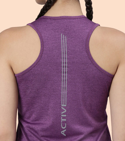 Basic Workout Tank | Dry Fit Racer Tank With Refective Graphic Relaxed Fit | Regular Length |A 308