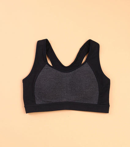 Enamor SB38 Medium Impact Cotton Sports Bra, Padded, Wire-Free, Full Coverage for Comfort