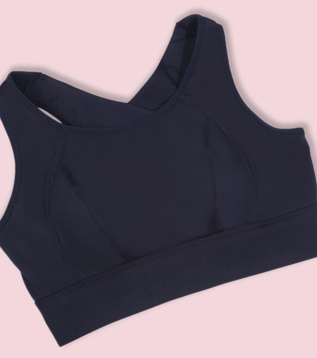 Enamor A205 Women's Quick Dry Sports Bra - High Support, Padded, High Coverage, Non-Wired - Navy