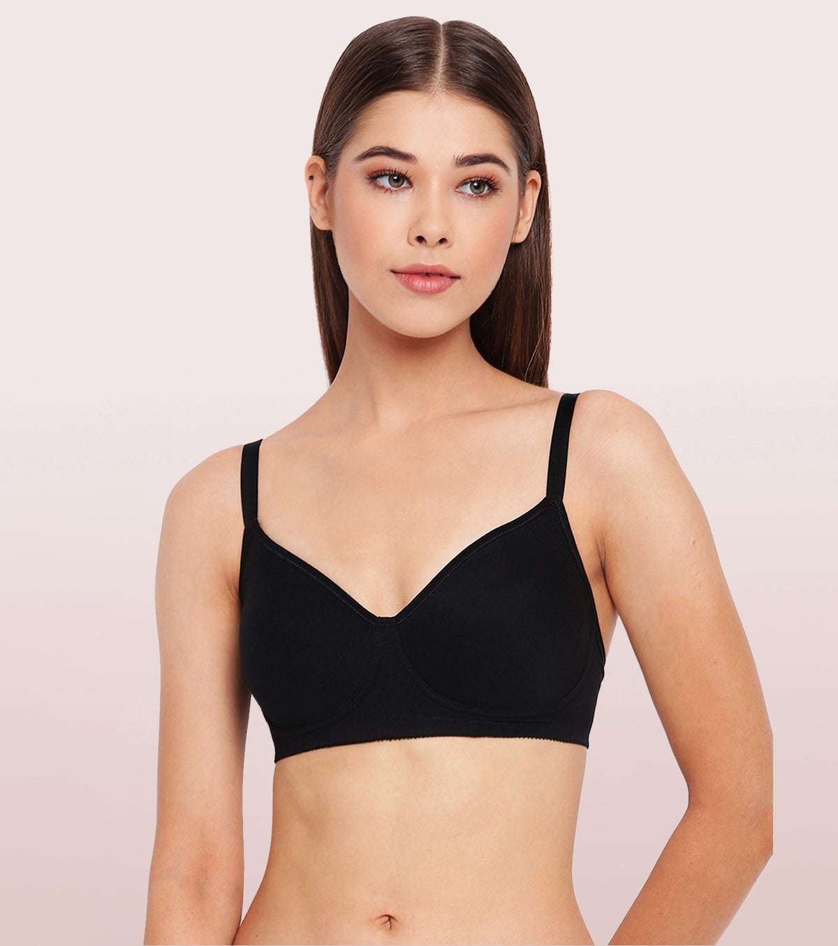 Buy Enamor Black Non Wired Non Padded High Coverage Daily Wear Cooling  Tshirt Bra A042 - Bra for Women 650552