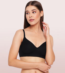 Enamor A019 T-Shirt Cotton Bra - Non-Padded Wirefree - Black 38C in Surat  at best price by Natural Beauty - Justdial