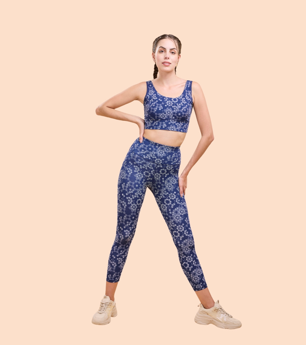 Enamor A607 Printed Legging - High-Waisted 7/8 Length Dry Fit Leggings with Stylish Prints