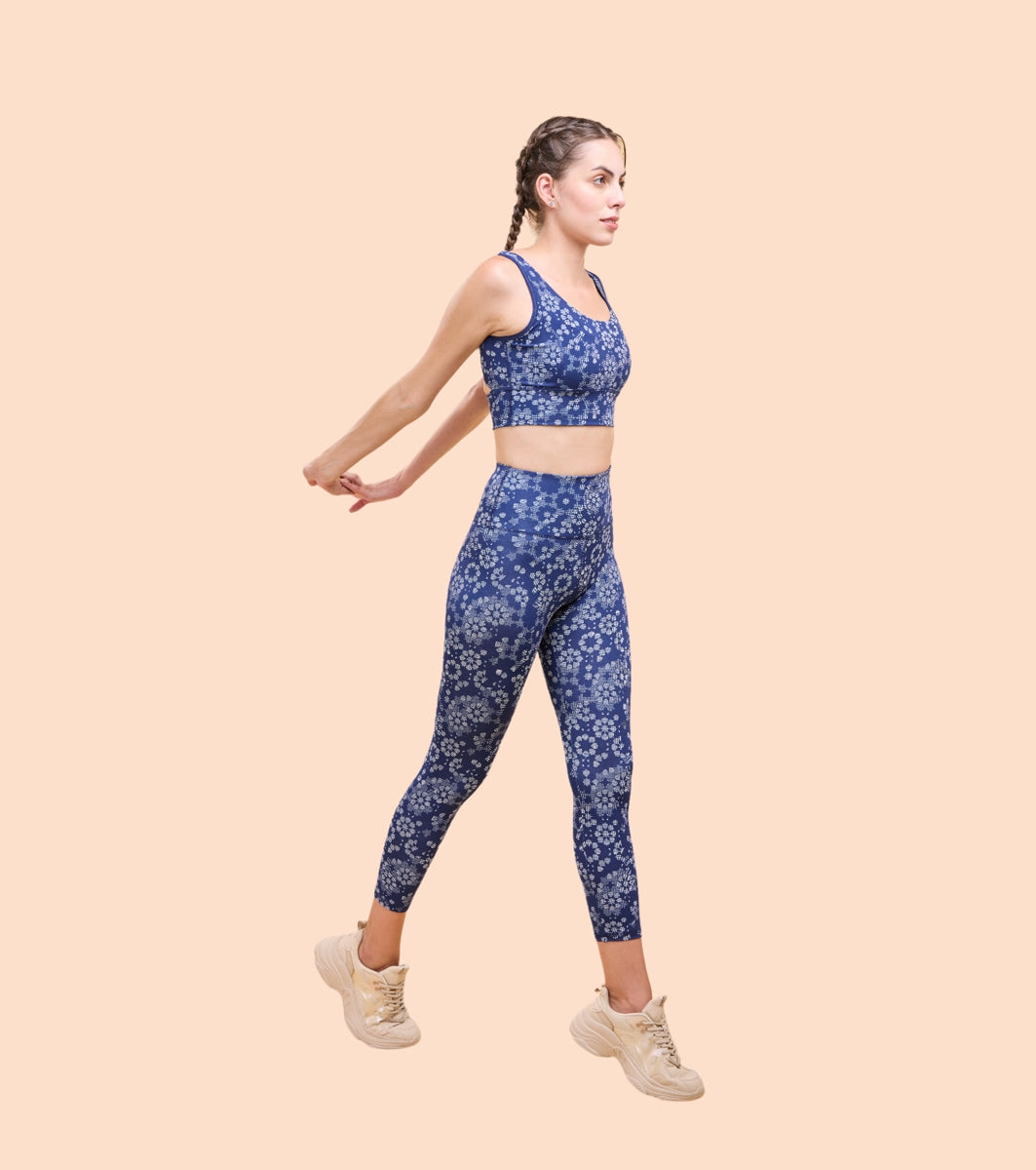 Enamor A607 Printed Legging - High-Waisted 7/8 Length Dry Fit Leggings with Stylish Prints