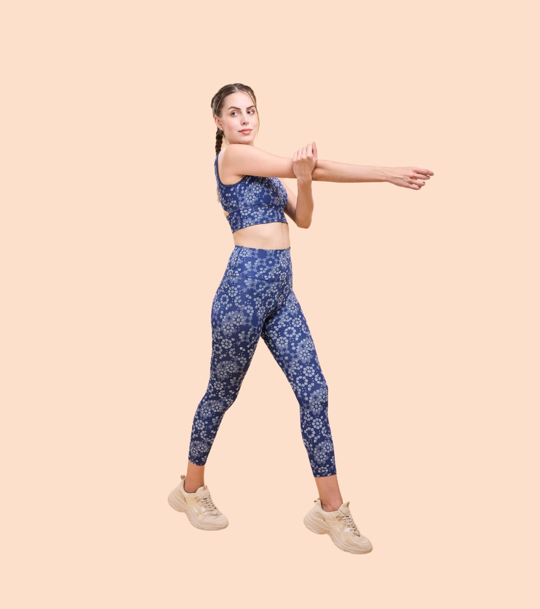 Enamor A607 Printed Legging - High-Waisted 7/8 Length Dry Fit Leggings with Stylish Prints