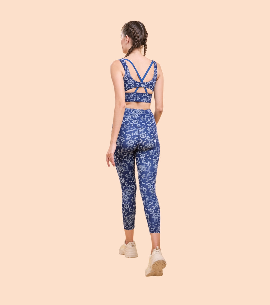 Enamor A607 Printed Legging - High-Waisted 7/8 Length Dry Fit Leggings with Stylish Prints