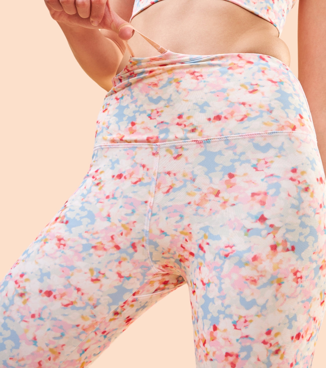 Enamor A607 Printed Legging - High-Waisted 7/8 Length Dry Fit Leggings with Stylish Prints