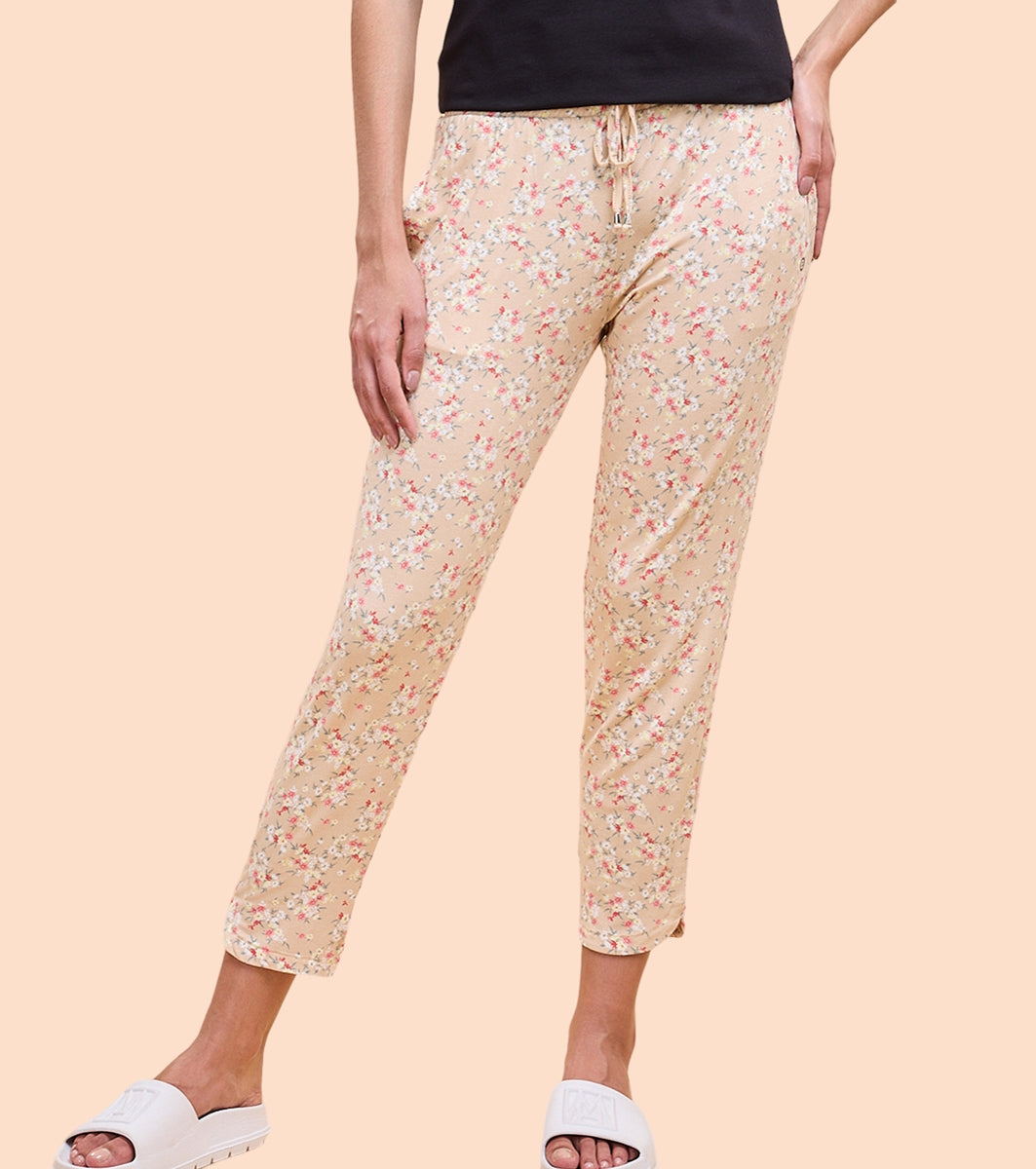 Enamor Essentials Womens E048-Mid Rise 7/8th Relaxed fit Lounge Pants