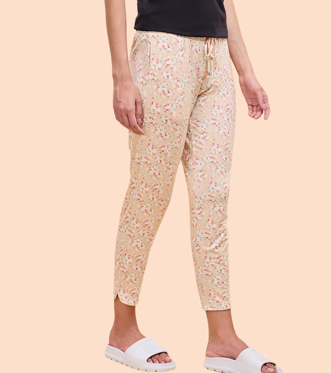 Enamor Essentials Womens E048-Mid Rise 7/8th Relaxed fit Lounge Pants