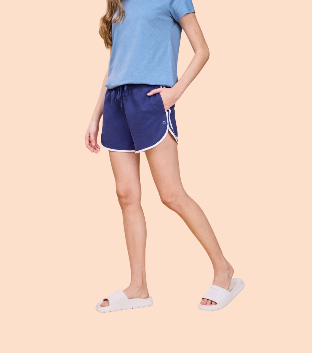 Enamor E702 Boxer Shorts - Cotton Terry Shorts with Contrast Binding for Stylish Comfort