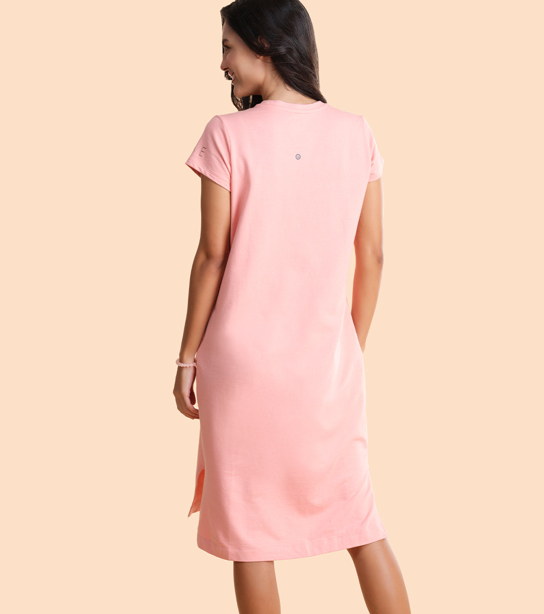 Comfy Dress | Short Sleeve Cotton Terry Lounge Dress