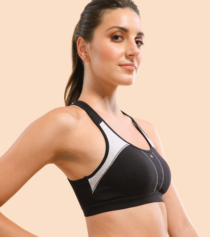 Racer Back Medium Impact Sports Bra with Removable Pads