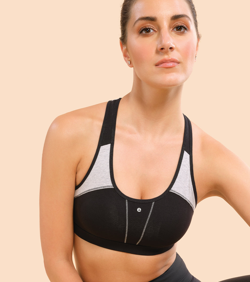 Racer Back Medium Impact Sports Bra with Removable Pads