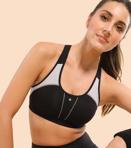 Racer Back Medium Impact Sports Bra with Removable Pads