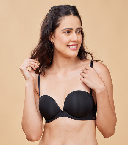 Enamor Body Transform F115 Strapless Multiway Plunge Push-up Bra for Women - Padded, Wired and Medium Coverage