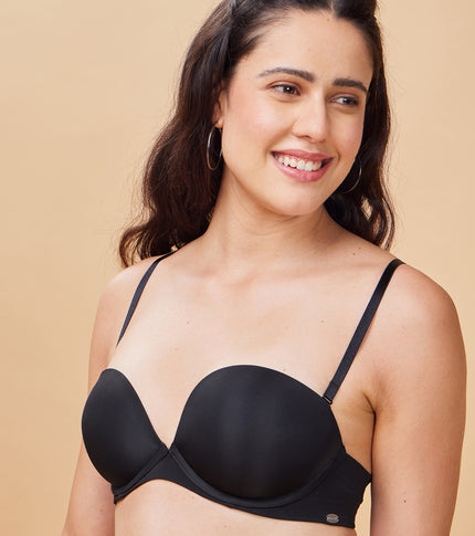 Enamor Body Transform F115 Strapless Multiway Plunge Push-up Bra for Women - Padded, Wired and Medium Coverage