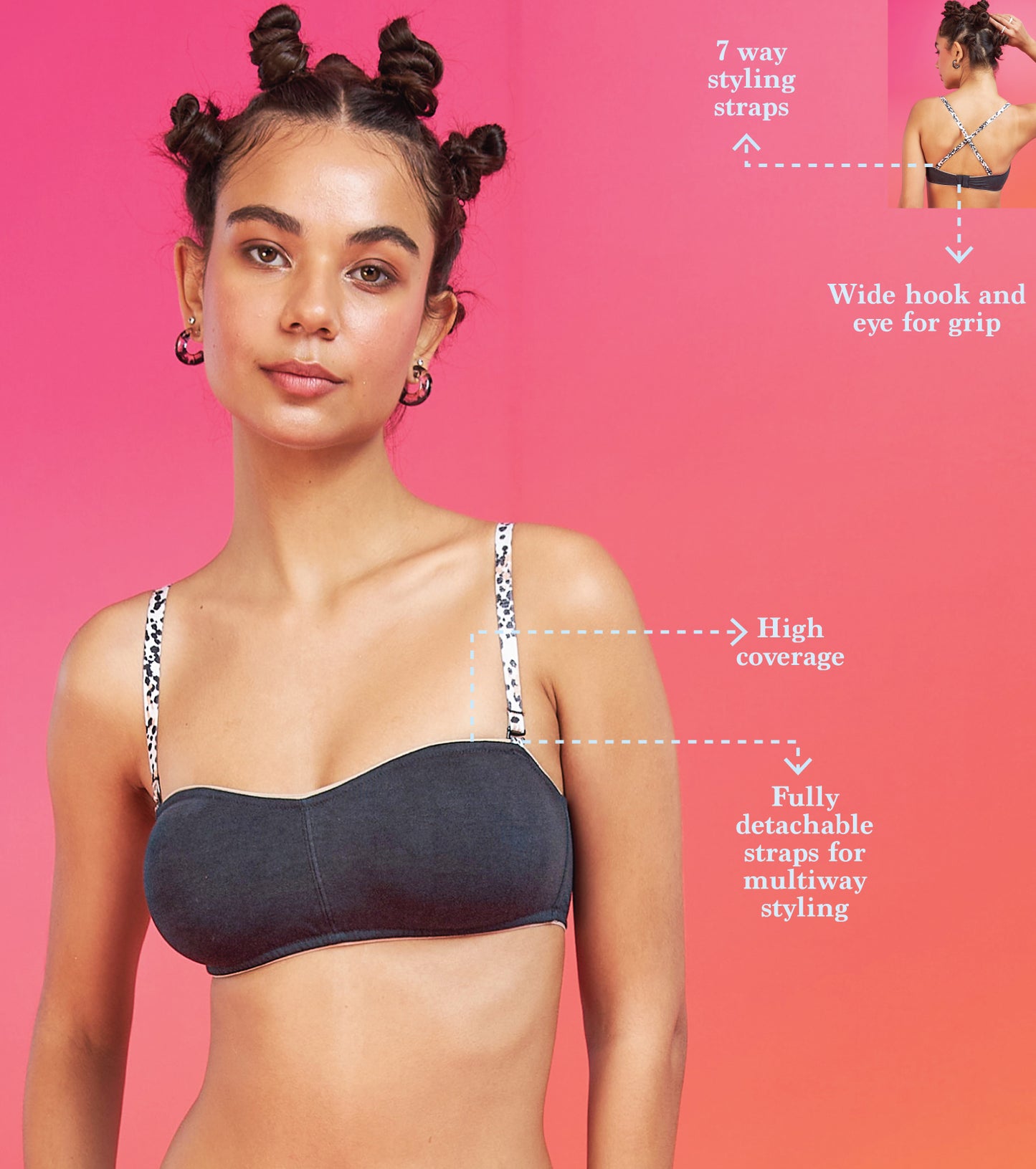 Enamor XO Graphite Non-Wired Non Padded Multiway Bra - Nella