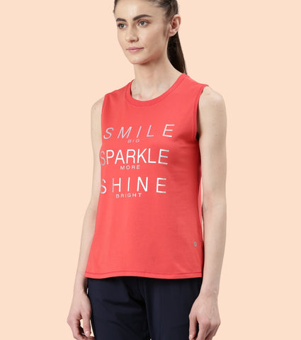 Stay Cool Tank | Crew Neck Anti-odour Stretch Cotton Muscle Tank With Graphic Print