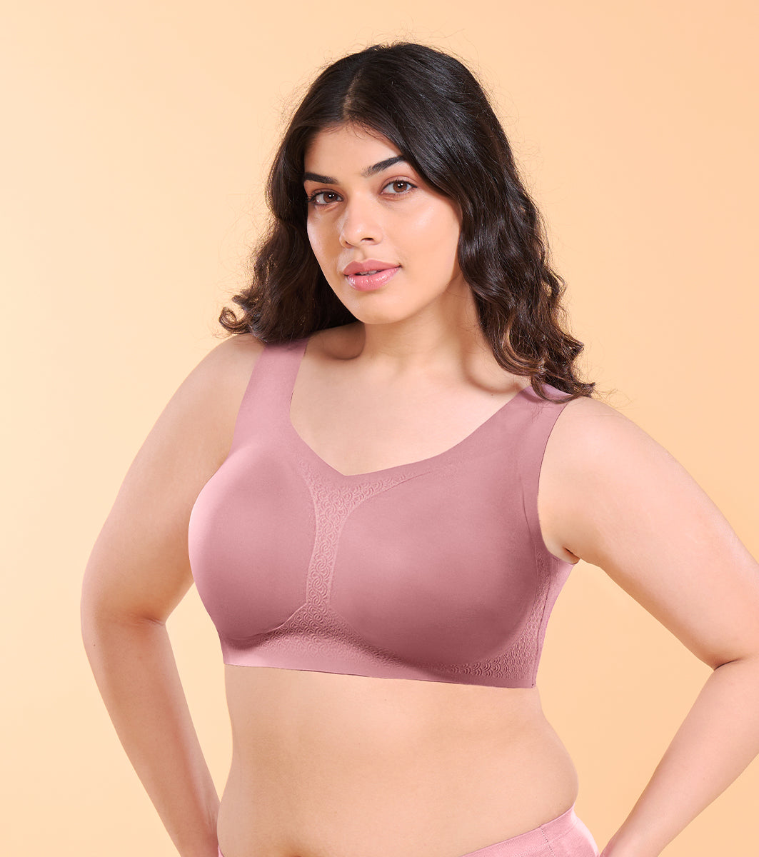 Enamor IO03 Invisi Minimizer Lift Nostalgia Rose Bra- Padded, Wirefree, High Coverage