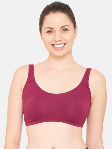 Enamor Low Impact Cotton Bra For Women - Non-Padded, Non-Wired, High-Coverage Bra For All-Day Comfort | SB06