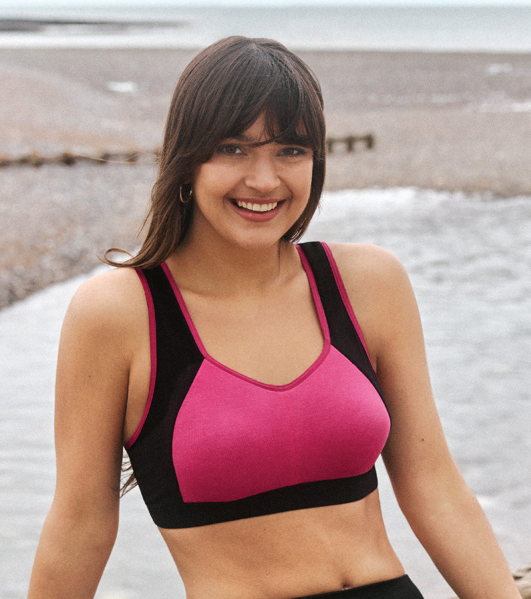 Enamor SB38 Medium Impact Cotton Sports Bra, Padded, Wire-Free, Full Coverage for Comfort