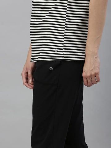 Basic Crew Tee – Striped | Short Sleeve Crew Neck Stretch Cotton Tee