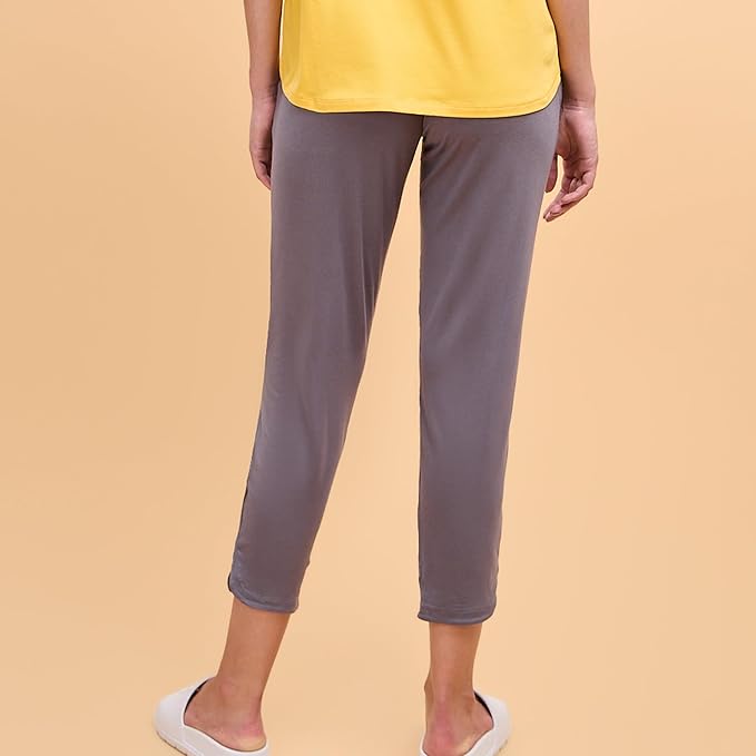 Enamor Essentials E014 Lounge Pants | Basic Straight Leg Pants With Adjustable Drawstring And Zipper Pockets