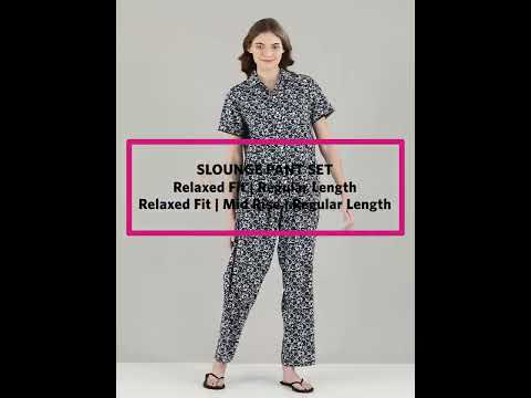 Slounge Pant Set | Modal Woven Printed Shirt And Pant Set