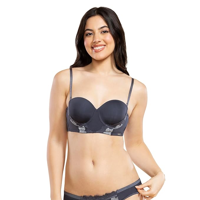 Enamor F143 Luxe Multiway Lace Balconette Bra - Padded, Wired, Medium Coverage