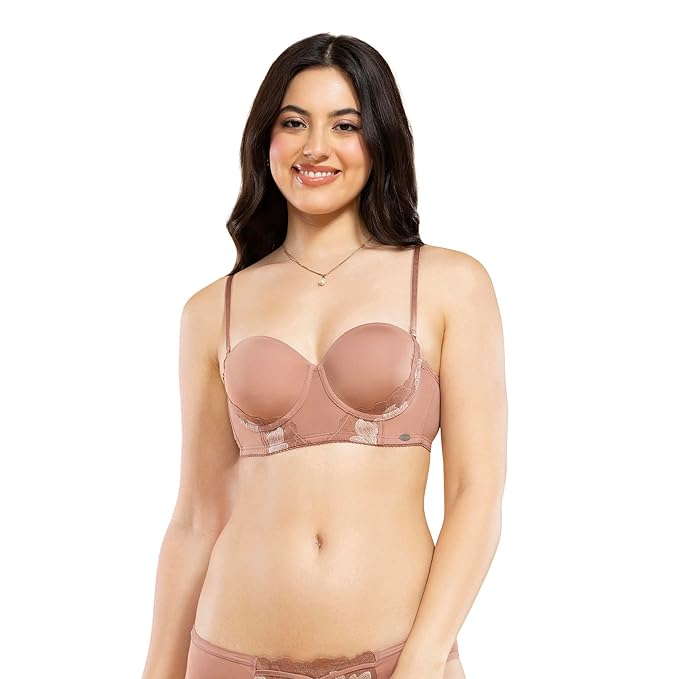 Enamor F143 Luxe Multiway Lace Balconette Bra - Padded, Wired, Medium Coverage