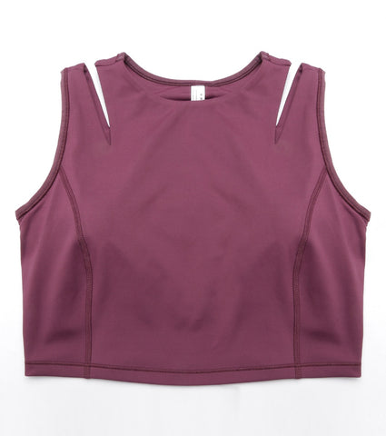 Shelf Bra Crop Vest | Crew Neck Vest With In-Built Shelf Bra Support & Removable Padding