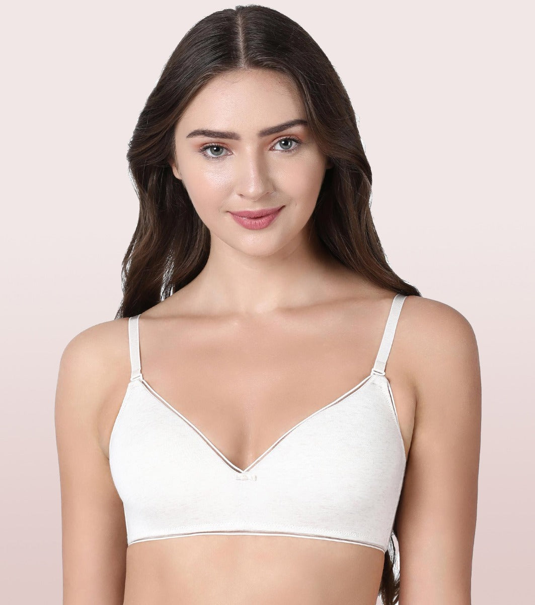 Lightweight V-Neck Cotton T-shirt Bra