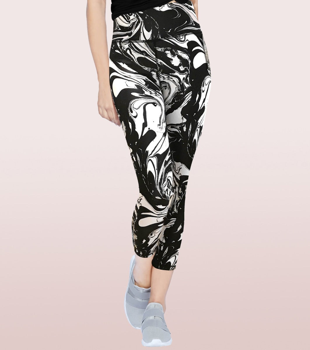 Hugged Leggings | High Waisted 7/8 Dry Fit Printed Leggings