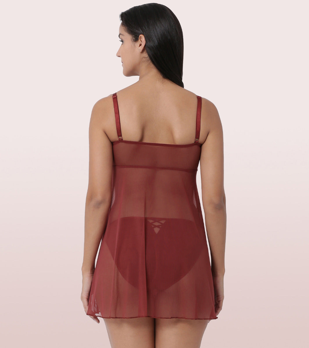 ENAMOR LACE CHEMISE BABYDOLL | NO40 | CRIMSON RED