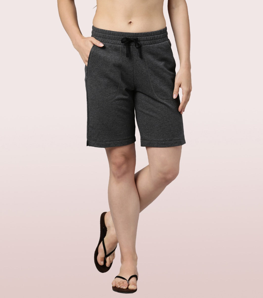 Relax Bermuda | Knee Length Shorts With Adjustable Waistband & Pockets