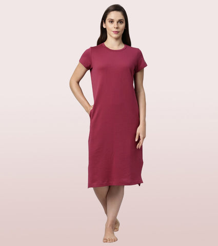 Comfy Dress | Short Sleeve Cotton Terry Lounge Dress