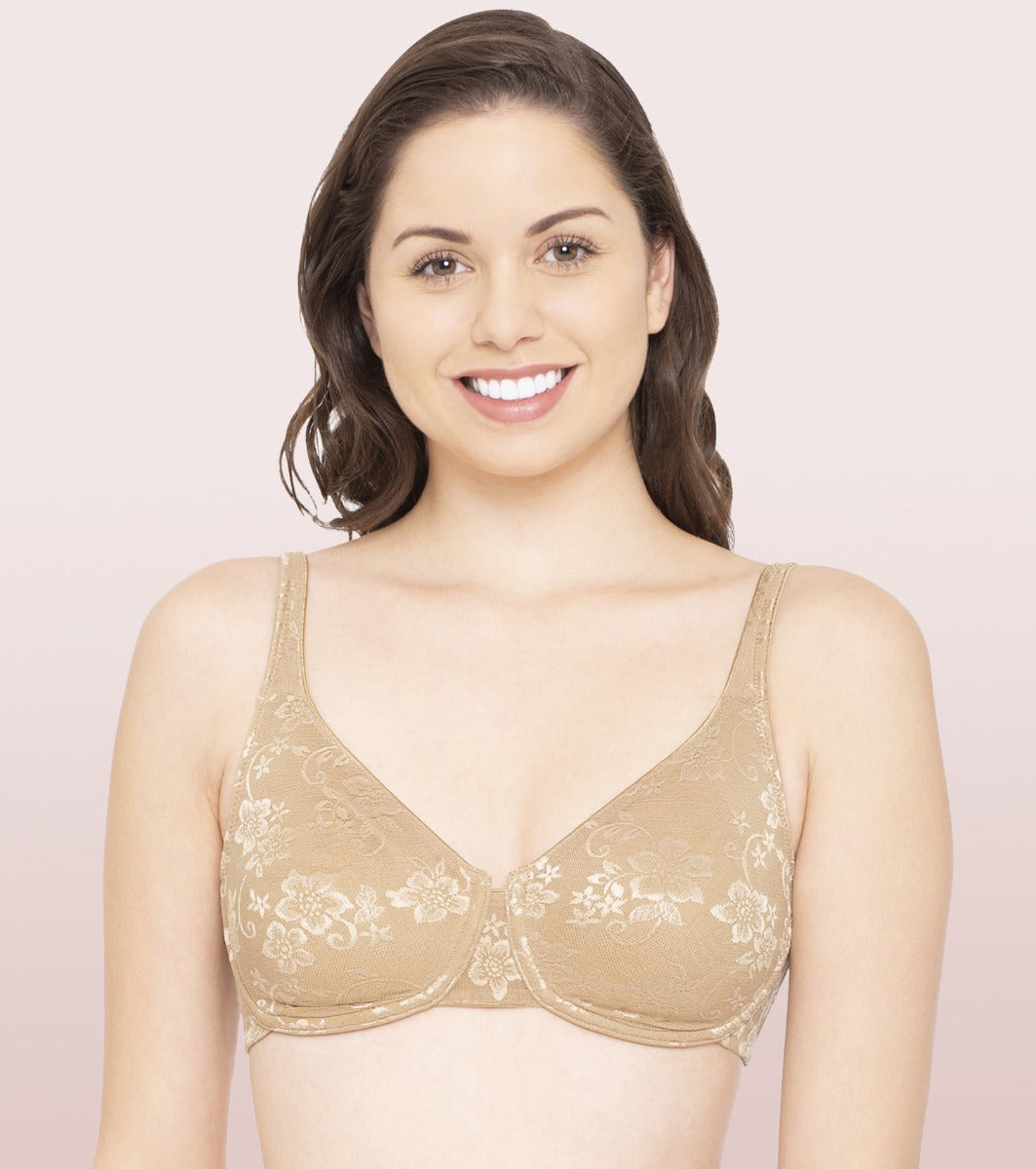 Enamor F035 Support Bra - Non-Padded Wired High Coverage 38c Black -  Roopsons