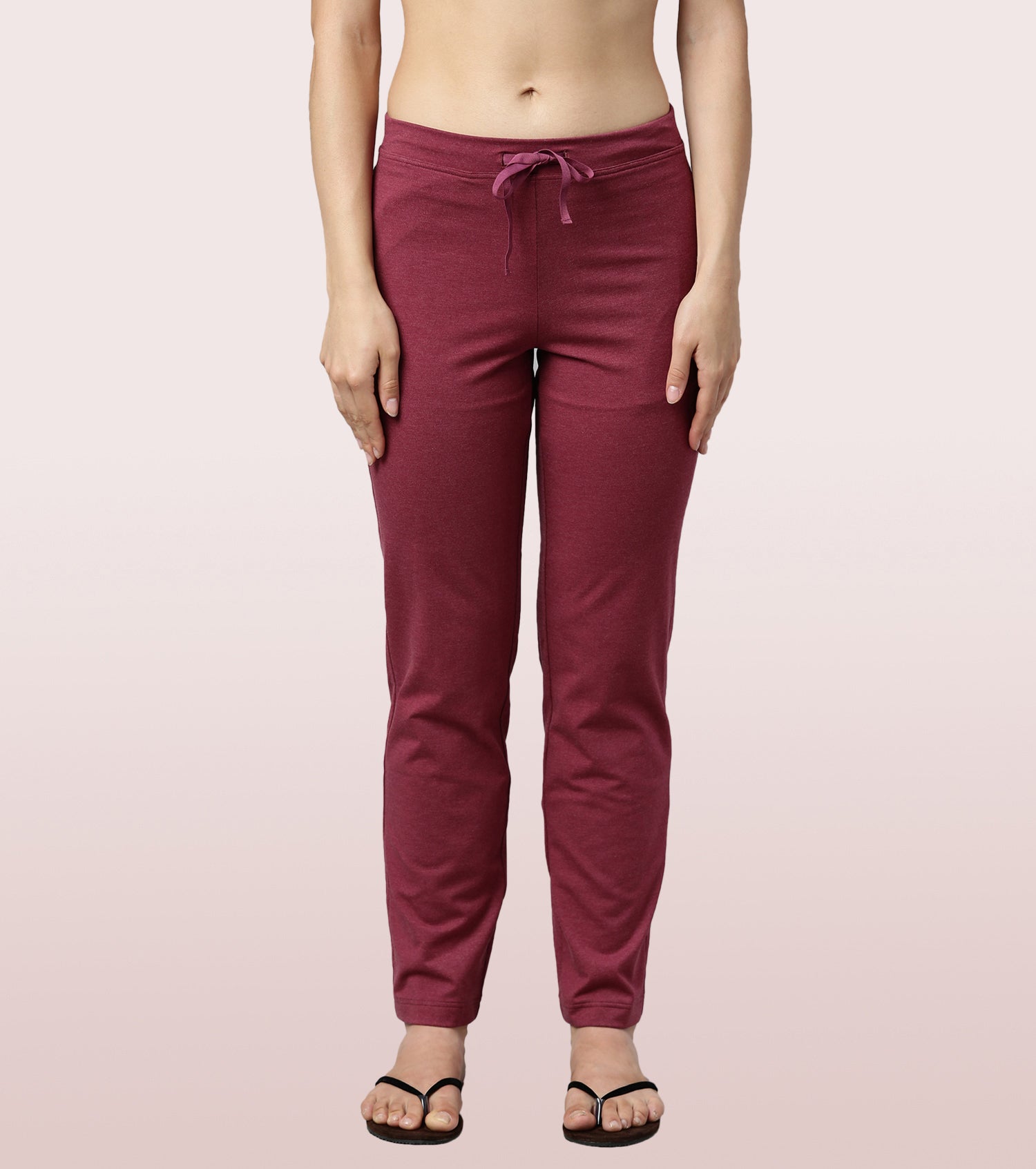 Lounge Pants | Basic Straight Leg Pants With Adjustable Drawstring And Zipper Pockets