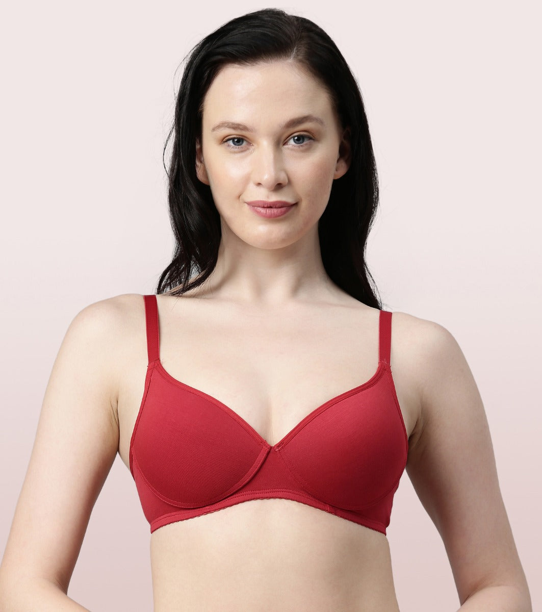 Enamor A039 Cotton, Spandex Full Coverage Wirefree T-Shirt Bra (34B, Black)  in Bangalore at best price by Purple Olive Lingerie Boutique - Justdial