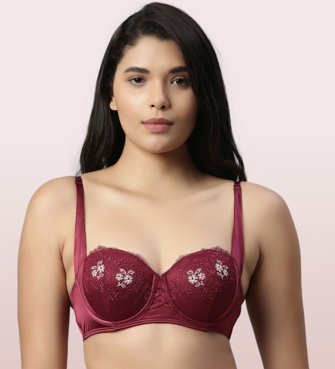 Glam Satin Balconette Bra