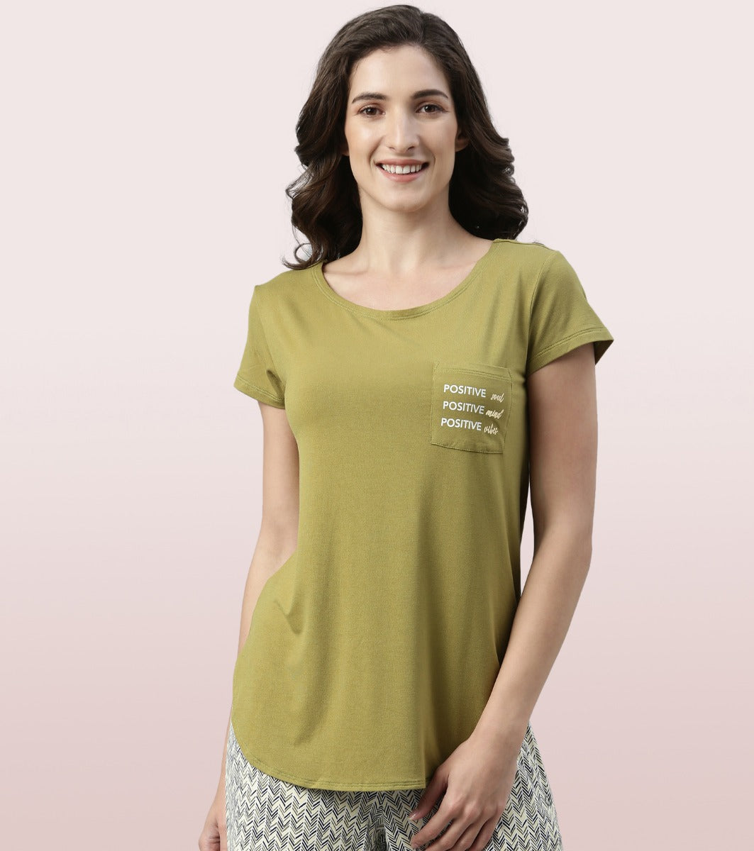 Home Lounge Tee | Soft & Drapey Graphic Printed Lounge Tee