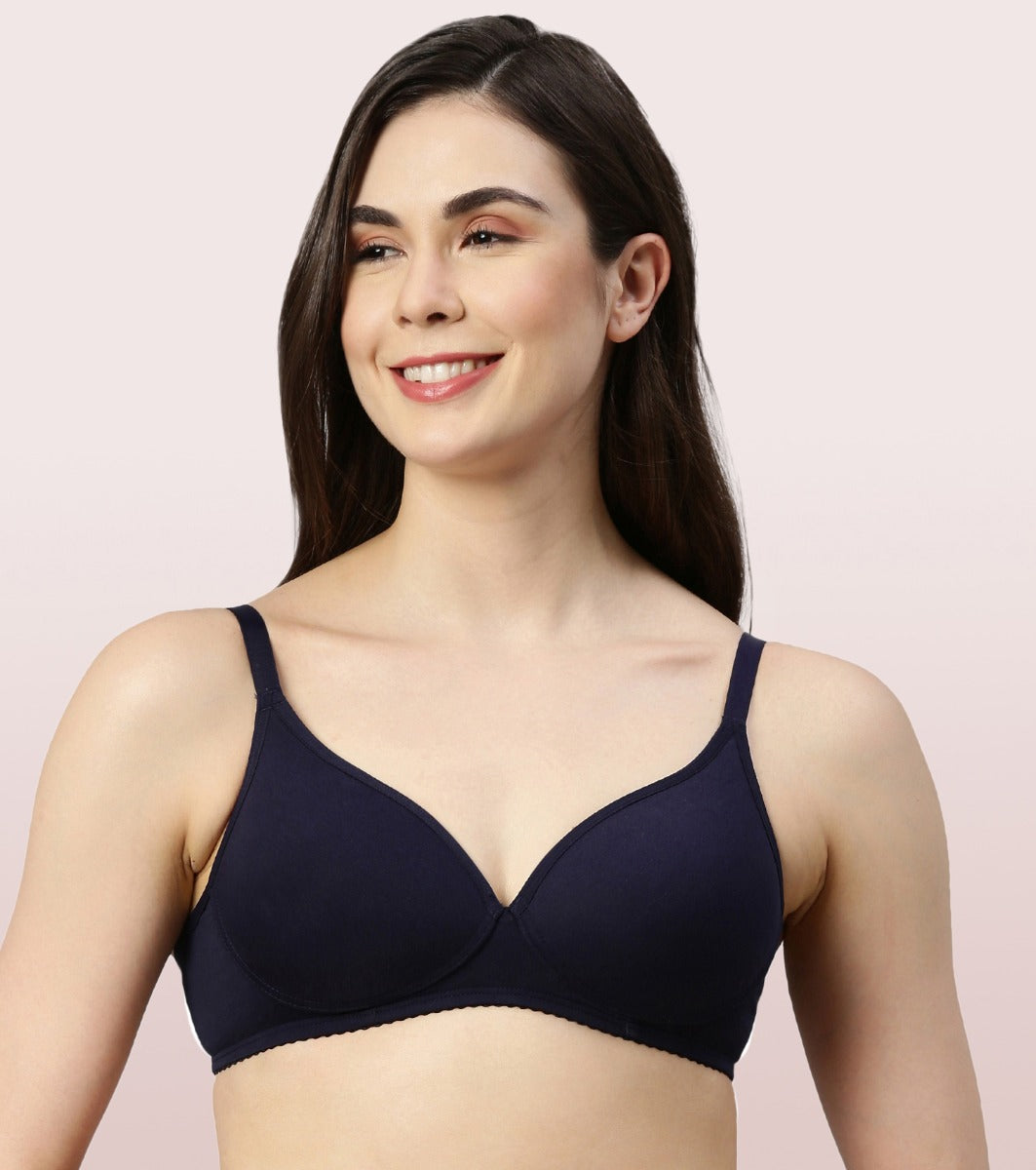 Buy Enamor A039 Perfect Coverage T-Shirt Bra - Supima Cotton Padded  Wirefree Medium Coverage - Skin Online at Low Prices in India 