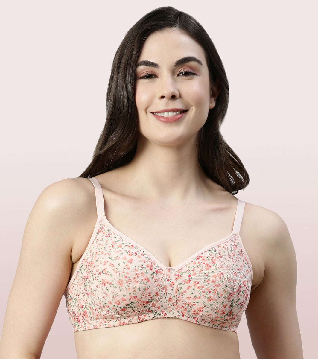 Enamor Low Impact Cotton Bra For Women - Non-Padded, Non-Wired,  High-Coverage Bra For All-Day Comfort