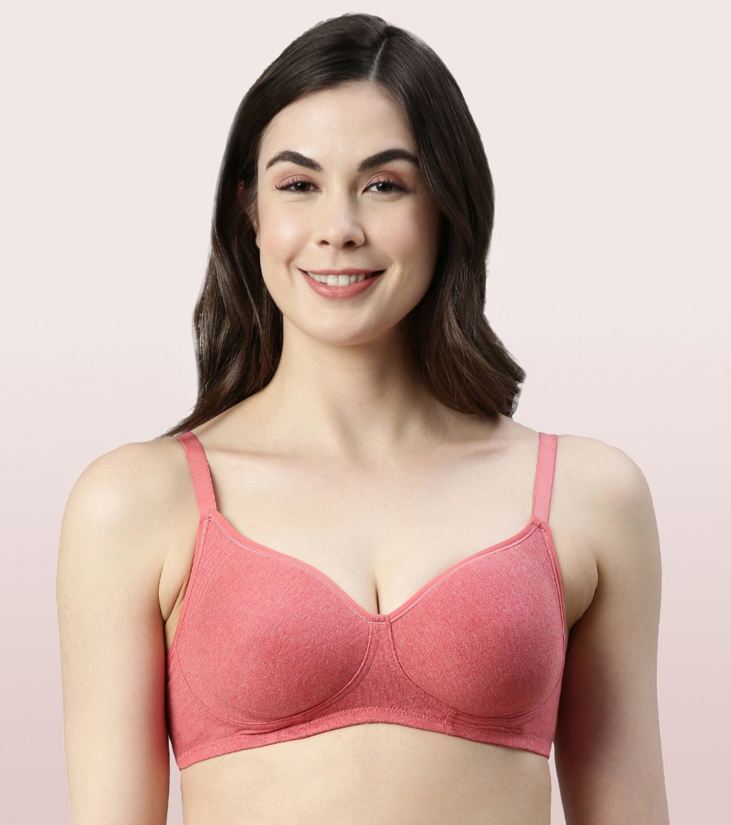 Enamor A003 Butterfly Printed Cotton, Spandex 3/4th Coverage Racerback Bra ( 34B, Green) in Bangalore at best price by Flora For Femme - Justdial