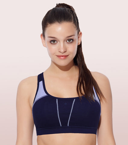 Enamor Women's Polyester Removable Pad Full Coverage Sports Bra