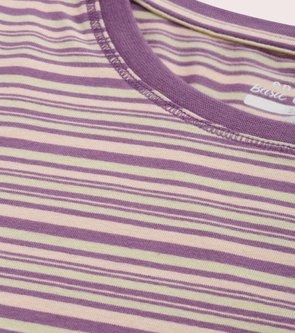 Basic Crew Tee – Striped | Short Sleeve Crew Neck Stretch Cotton Tee