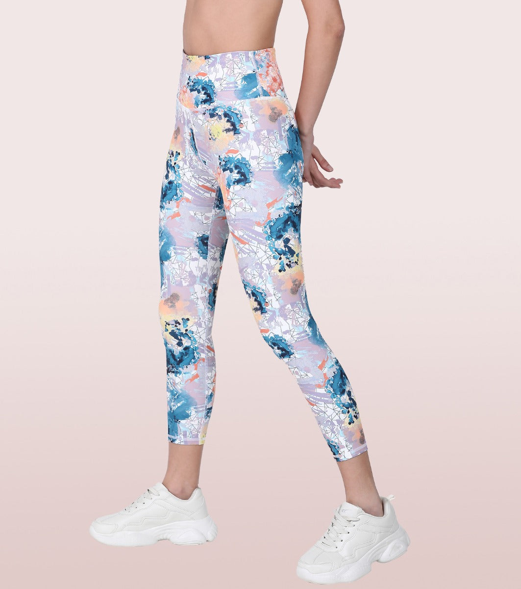 Hugged Leggings | High Waisted 7/8 Dry Fit Printed Leggings